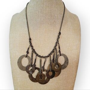 NEW Decree Boho Necklace Metal Loops and chain statement Bib Necklace